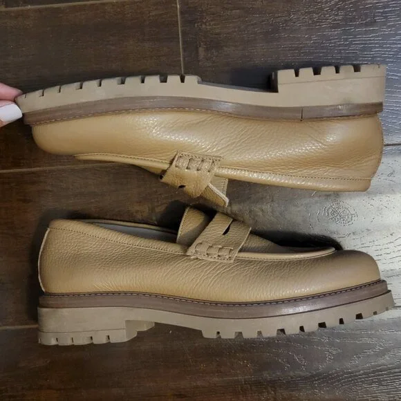 Reiss Beckton Loafer Womens 9 Beige Contemporary Y2K 90s Academia Preppy - Picture 4 of 10